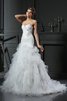 Abito da Sposa Stravagante Allacciato in Organza Naturale Sirena - 1