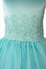 Robe de cortège enfant elevé avec décoration dentelle decoration en fleur en tulle en satin - 2