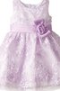 Abito da Cerimonia Bambini Tondo alta vita in Taffeta A-Line Corto con Applique - 1