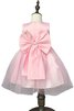 Abito da Cerimonia Bambini Lupetto Cerniera Ball Gown al ginocchio con Piega con Fiore - 4