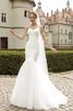 Abito da Sposa con Criss-cross Elegante Semplice con Increspato A Terra Senza Maniche - 1