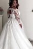 Abito da sposa vintage in tulle principessa eccitante con fiocco pomposo - 2