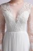 Abito da sposa a sala naturale con maniche lunghe dolce in pizzo in tulle - 8