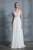 Robe de mariée avec zip voyant de col en v romantique facile - 3