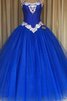 Vestido de Quinceañeras de Corte Evasé en Encaje y Tul de Hasta el suelo de Cremallera - 1