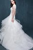 Abito da Sposa in Pizzo con Fiore con Perline in Organza in Tulle in Raso - 4