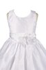 Robe de cortège enfant avec sans manches col u profond avec fleurs a-ligne - 2