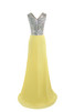 Vestido de Noche de Corte Recto en Gasa de Cristal de de Colores con Alto cubierto - 5