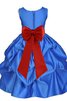 Abito da Cerimonia Bambini Senza Maniche con Fiore con Increspature in Taffeta - 2