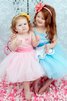 Abito da Cerimonia Bambini A-Line con Fusciacca con Nastro con Piega Quadrato Ball Gown - 3