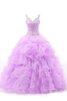 Robe de quinceanera avec perle de col en cœur en organza de mode de bal longueur au ras du sol - 2