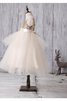 Robe de cortège enfant naturel brillant textile en tulle de lotus avec nœud - 3