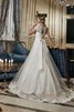 Robe de mariée naturel avec manche épeules enveloppants cordon encolure en carré ligne a - 3