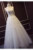 Abito da Sposa Senza Maniche Naturale Tondo A-Line in Pizzo in Tulle - 2