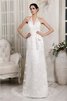 Abito da Sposa con Applique Semplice Senza Maniche Cerniera Tubino - 1