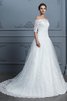 Robe de mariée d'epaule ajourée frappant en 1/2 manche balancement romantique - 6