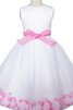 Robe de cortège enfant en tulle ligne a avec nœud à boucles manche nulle - 8