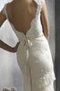 Robe de mariée naturel plissé de traîne courte avec manche épeules enveloppants de sirène - 3