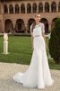 Abito da Sposa con Bottone Elegante con Mezze Maniche A Terra moda favola - 1