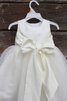 Abito da Cerimonia Bambini A Terra in Tulle Senza Maniche con Nastro Ball Gown con Fusciacca - 3