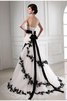 Tüll Perlenbesetztes Satin Brautkleid mit Applikation mit Rücken Schnürung - 2