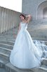 Abito da Sposa in Pizzo Coda A Strascico Cappella Ball Gown Cuore Alta Vita - 1