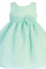 Abito da Cerimonia Bambini alta vita in Tulle mini Cerniera con Fiore Senza Maniche - 1