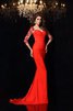 Glamouroso&Dramatico Vestido de Noche en Satén elástico tejido de Largo de Barco - 1
