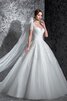 Plissiertes langes luxus Brautkleid mit Bordüre mit Applikation - 1