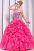 Abito Quinceanera Ball Gown Senza Maniche Naturale con Perline Moderno senza strap - 5