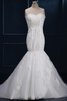 Abito da Sposa Fuori dalla spalla in Pizzo monospalla con Applique Cuore Sotto Ginocchio - 2