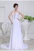 Abito da Sposa V-Scollo Semplice con Applique Principessa Alta Vita - 1