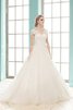 Abito da Sposa in Tulle in pizzo V-Scollo originale A-Line Naturale - 1