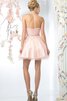 Robe de graduation romantique simple courte en satin en tulle - 4