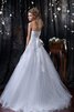 Abito da Sposa A-Line Allacciato A Terra con Fiocco Senza Maniche con Applique - 2