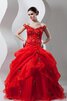 Abito Quinceanera con Ricamo con Perline Fuori dalla spalla Ball Gown con Stropicciato - 1