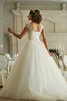 Abito da Sposa Cappellino Coda A Strascico Cappella in Tulle largo Ball Gown Naturale - 2