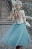 Abito Homecoming Naturale in Tulle A-Line Principessa con Maniche Lunghe - 2