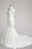 Normale Taille Meerjungfrau Stil Perlenbesetztes Organza Elegantes Brautkleid mit Bordüre - 5