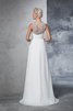 Abito da Sposa con Increspato Alta Vita in Chiffon Spazzola Treno A-Line - 2