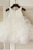 Abito da Cerimonia Bambini Tondo Ball Gown Sotto Ginocchio Senza Maniche in Organza - 3