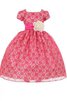 Robe de cortège enfant ligne a encolure en carré avec fleurs avec manche courte - 1