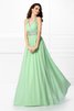 Robe de bal manche nulle de princesse avec chiffon grandes bretelles a-ligne - 1