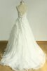 Abito da Sposa Spazzola Treno con Applique in pizzo A-Line lusso Senza Maniche - 3