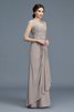 Abito mamma Sposa Naturale con Increspature in Chiffon Principessa A-Line - 6