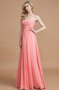 Robe demoiselle d'honneur naturel a-ligne jusqu'au sol de princesse en chiffon - 4