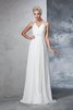 Abito da Sposa con Increspato Alta Vita in Chiffon Spazzola Treno A-Line - 1