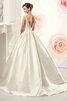 Robe de mariée naturel avec sans manches v col profonde en satin col u profond - 3