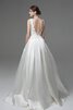 Abito da Sposa Senza Maniche Elegante A-Line con Increspature A Terra con Applique - 1