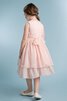 Robe de cortège enfant plissé naturel avec perle a-ligne manche nulle - 3